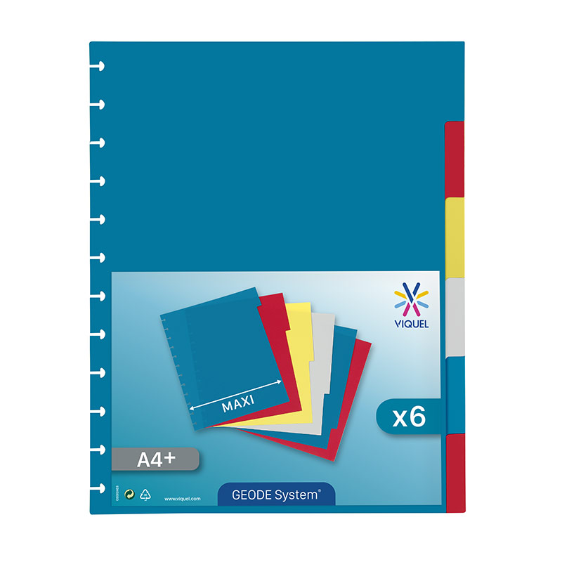 Intercalaires Plastique A5 Viquel - 6 Positions Multicolores - Pour Classeurs 17x22 - Polypropylène