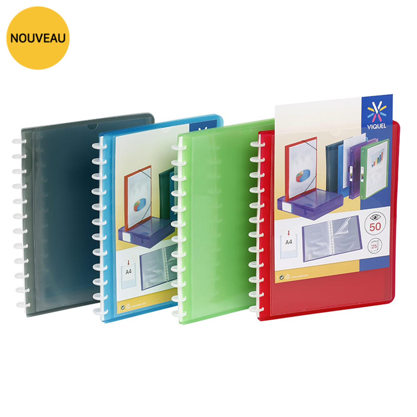 Viquel �?? Porte-vues ?� pochettes repositionnables 50 vues Propyglass Personnalisable